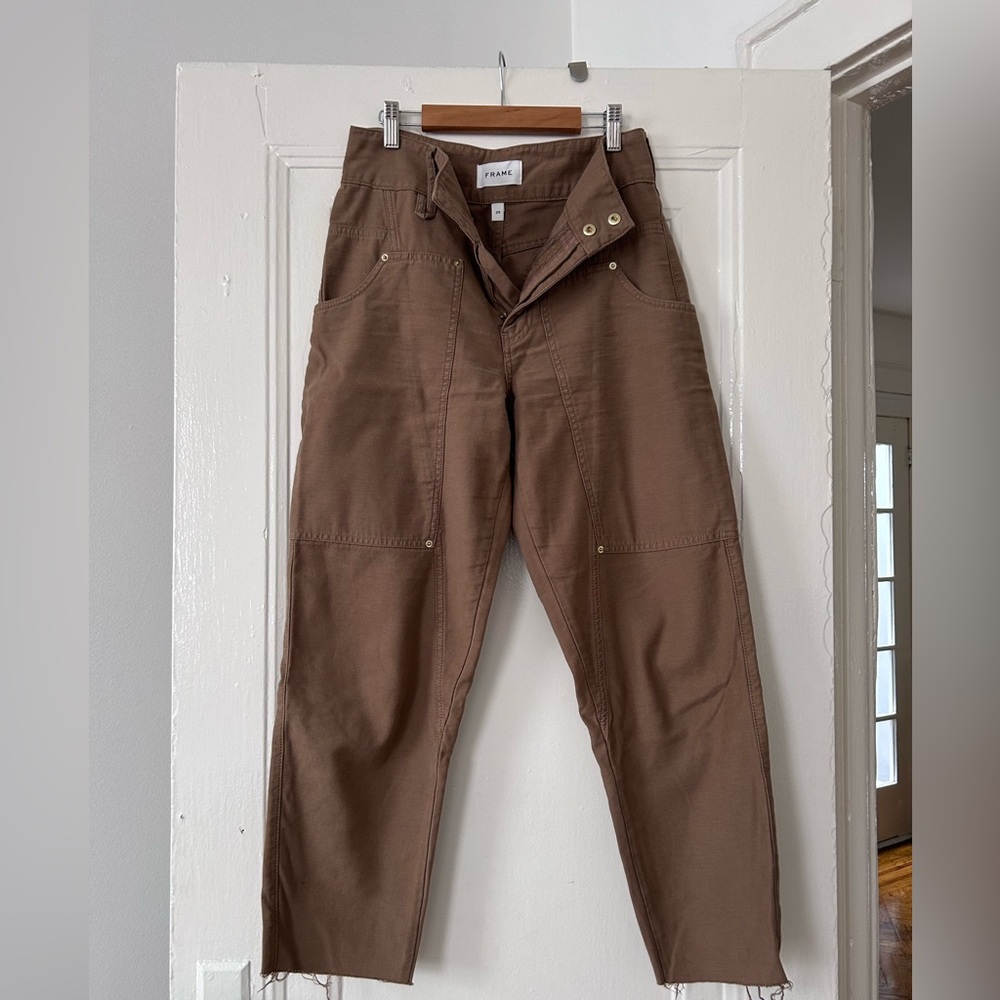 FRAME patch carpenter pants 25 BROWN